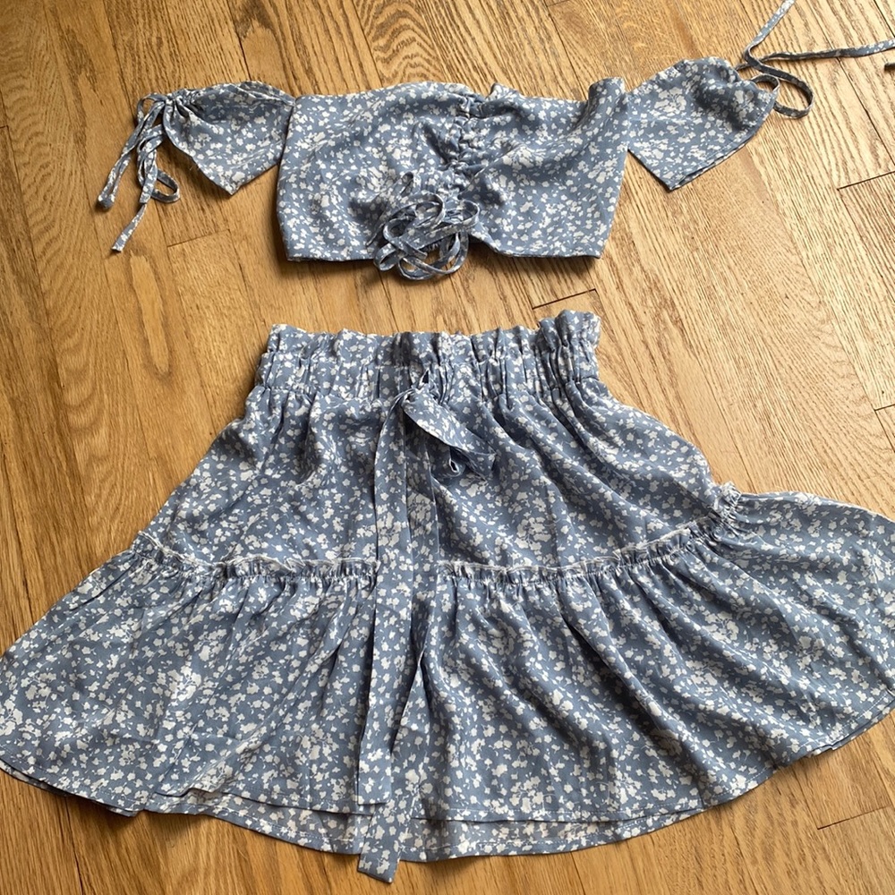 Zaful Floral Skirt Set
